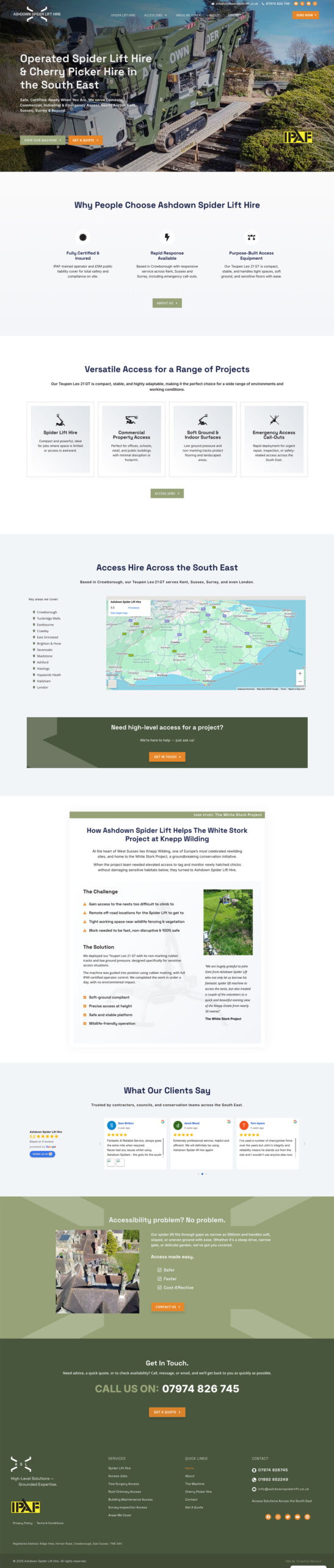 Ashdown Spider Lift Hire case study preview